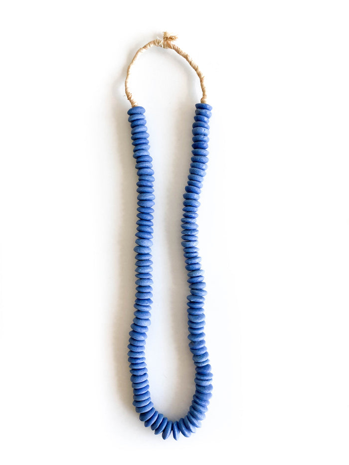 handmade Ghanaian blue saucer beads