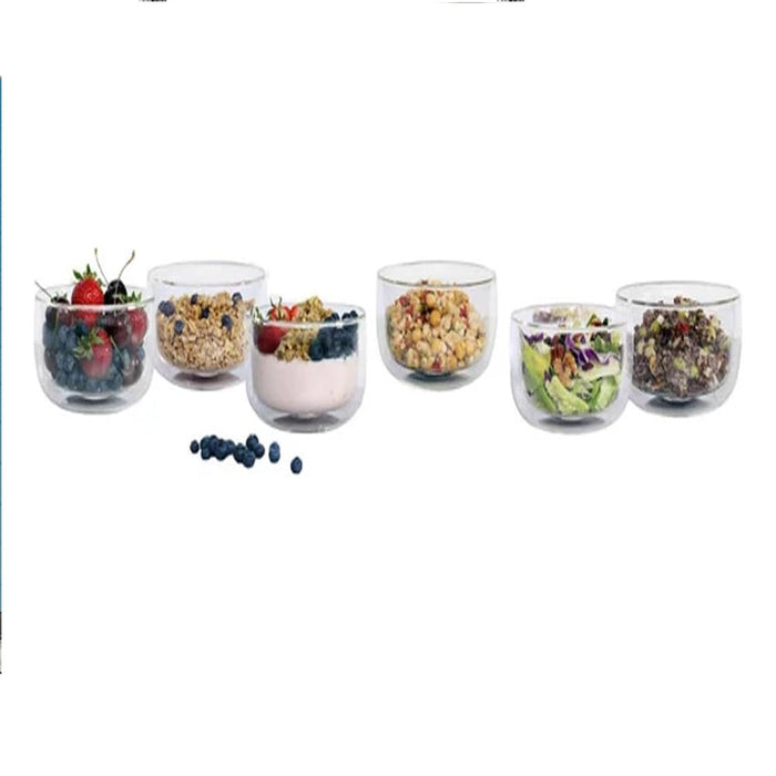 HENCKELS 6 Piece Double Wall Glass Bowl Set - Microwave And Dishwasher Safe - Shoppers-kart.com