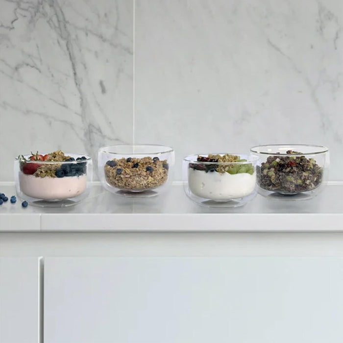 HENCKELS 6 Piece Double Wall Glass Bowl Set - Microwave And Dishwasher Safe - Shoppers-kart.com