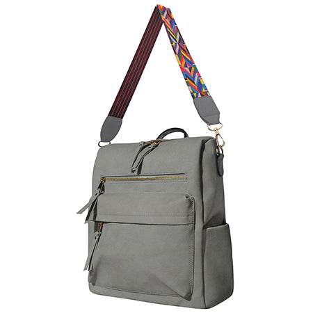 !HOT DEAL! DEAL! Gray Faux Leather NGIL Shoulder Backpack