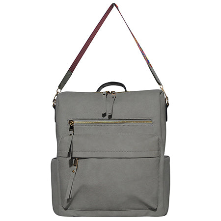 !HOT DEAL! DEAL! Gray Faux Leather NGIL Shoulder Backpack