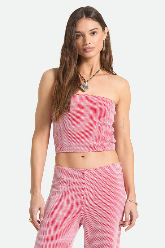 Women's Hot To Go Tube Top in the color Adrenaline Rush/White Weave - Women's Front View