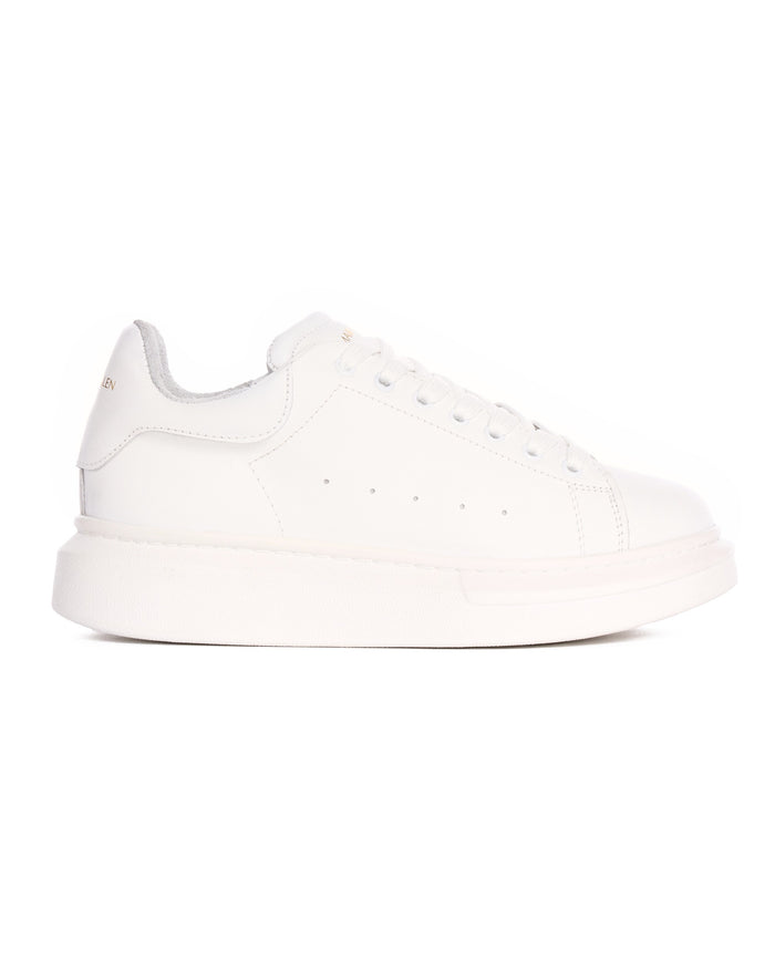 Martin Valen Hype Sole white sneaker, left side profile with visible laces and thick platform sole