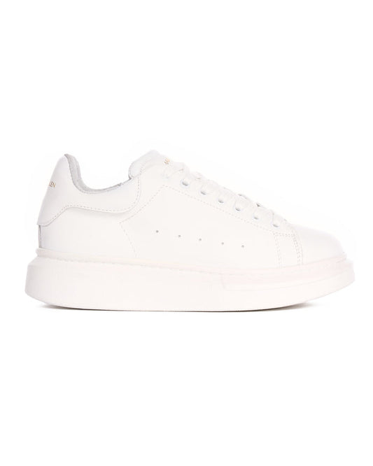 Martin Valen Hype Sole white sneaker, left side profile with visible laces and thick platform sole