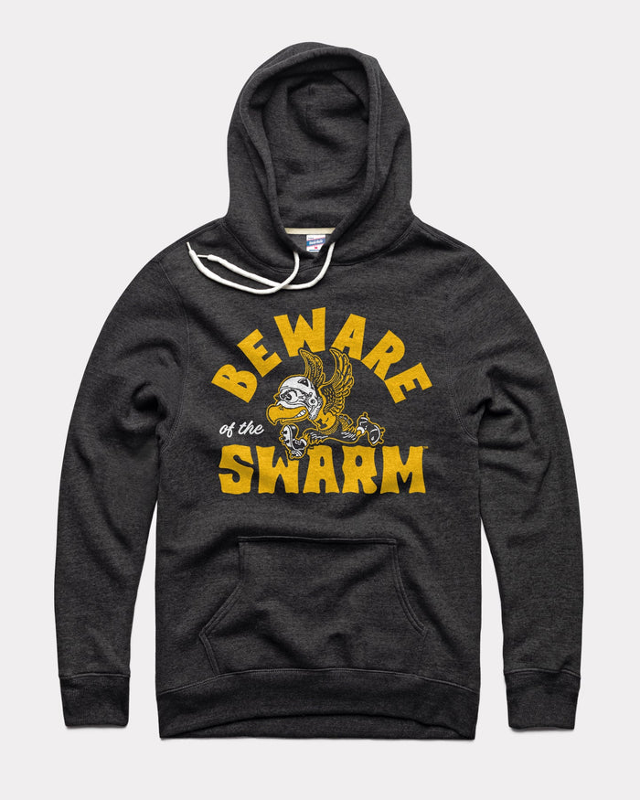 Black Iowa Hawkeyes Beware of the Swarm Vintage Hoodie Sweatshirt