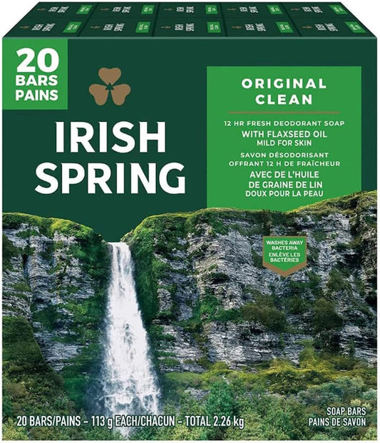 Irish Spring Deodorant Soap- Original Clean, 113 g each, 20 bars - Shoppers-kart.com