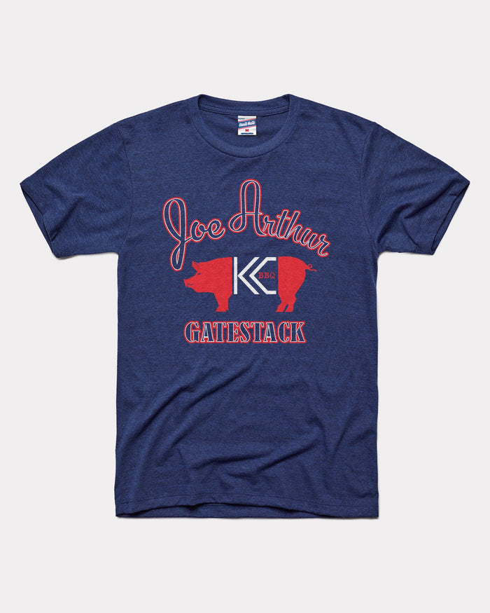 Navy Three KC Kansas City Joe Arthur Gatestack BBQ Vintage T-Shirt