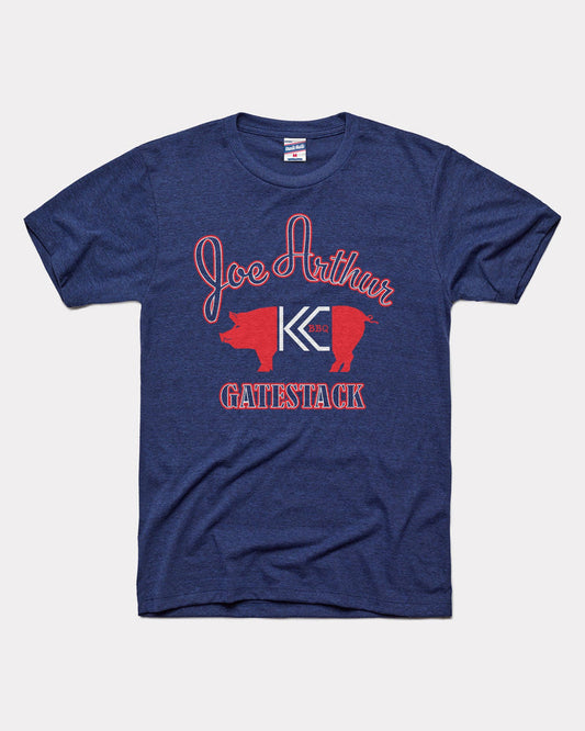 Navy Three KC Kansas City Joe Arthur Gatestack BBQ Vintage T-Shirt