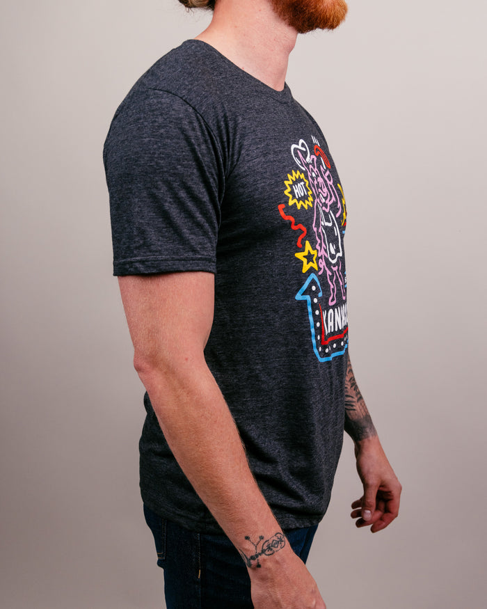 Black Kansas City BBQ Served Here Vintage T-Shirt Side