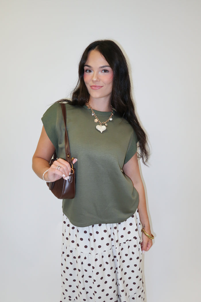 Keep It Moving Ribbed Cap Sleeve Knit Top - The Pink Tulip Clothing