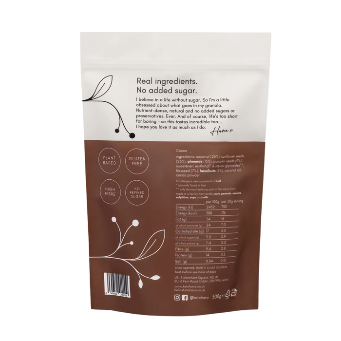 Keto Hana Keto Friendly Cocoa Granola 300g
