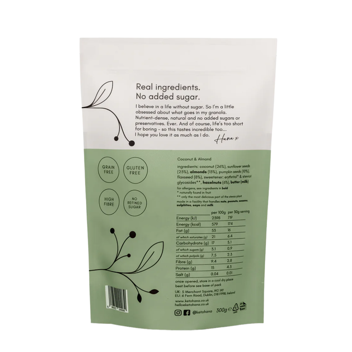 Keto Hana Keto Friendly Granola Coconut & Almond 300g
