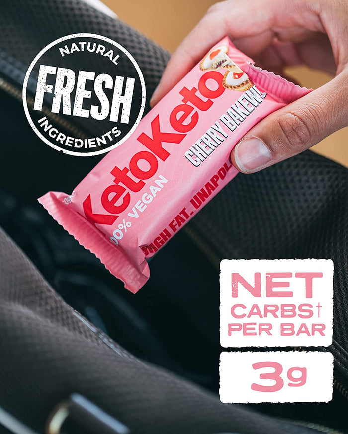 Ketoketo Cherry Bakewell Keto Biscuit Bar 50g x 12