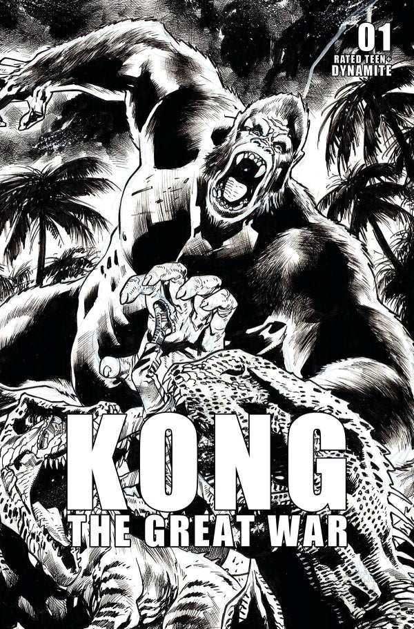 King Kong: The Great War #1 Cover F 1:10 Bryan Hitch Black & White Variant