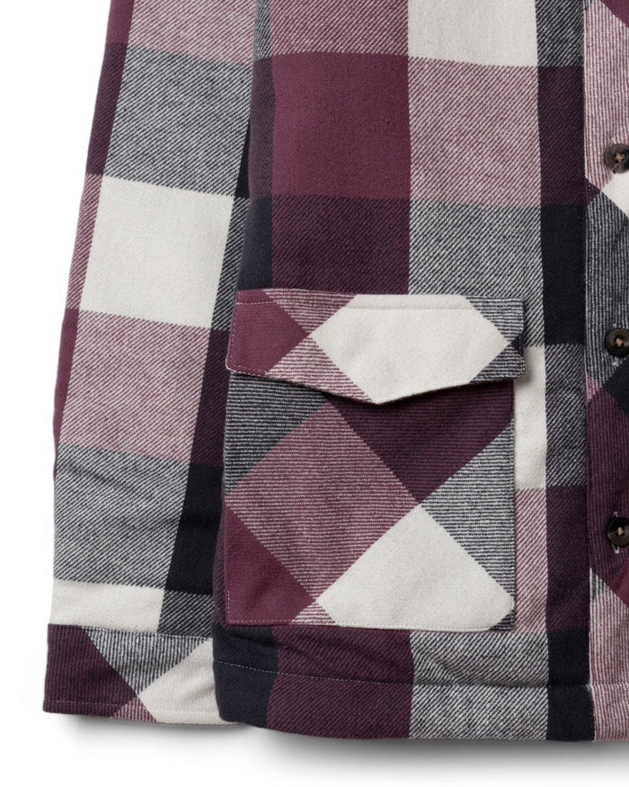 Knox Womens Quilted Shirt in Dark Pink