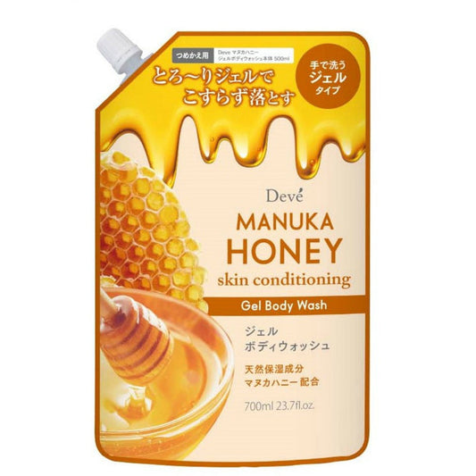 Kumano Yushi Deve Manuka Honey Gel Body Wash Refill 700ml