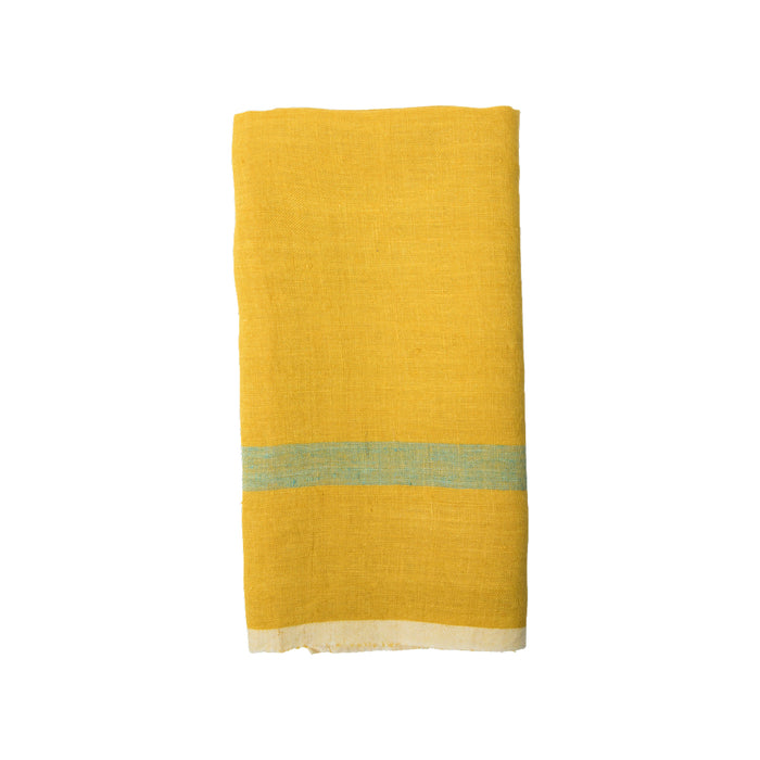 Laundered Linen Lime/Aqua Towels, Lime/Aqua 20” x 30”