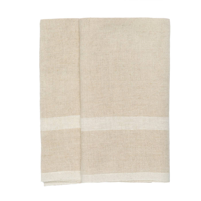 Laundered Linen Natural/White Towels 20x30