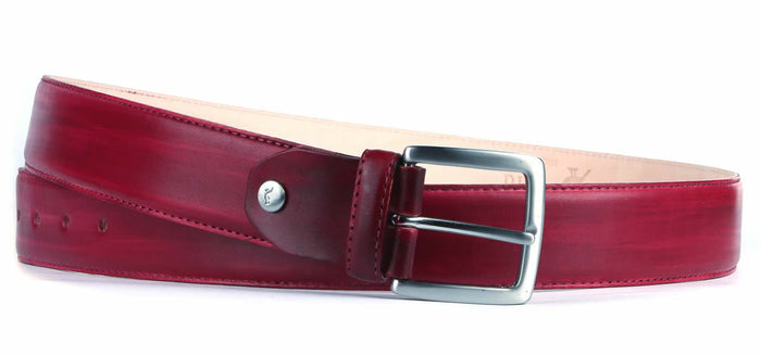 Leather Belt Custom Patina Oxblood