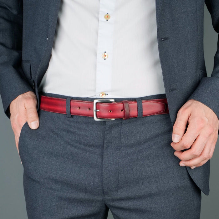 Leather Belt Custom Patina Oxblood