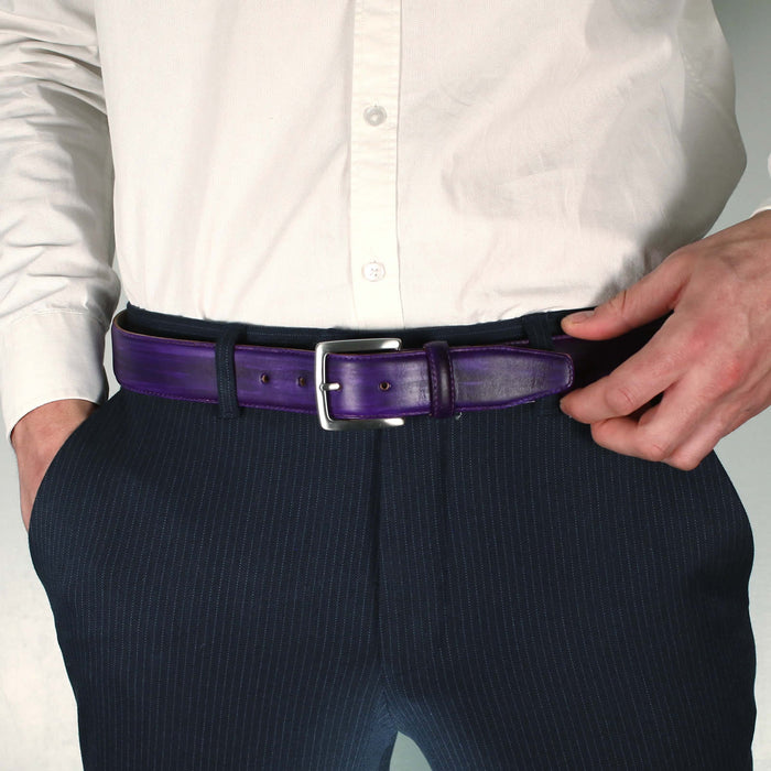 Leather Belt Custom Patina Purple
