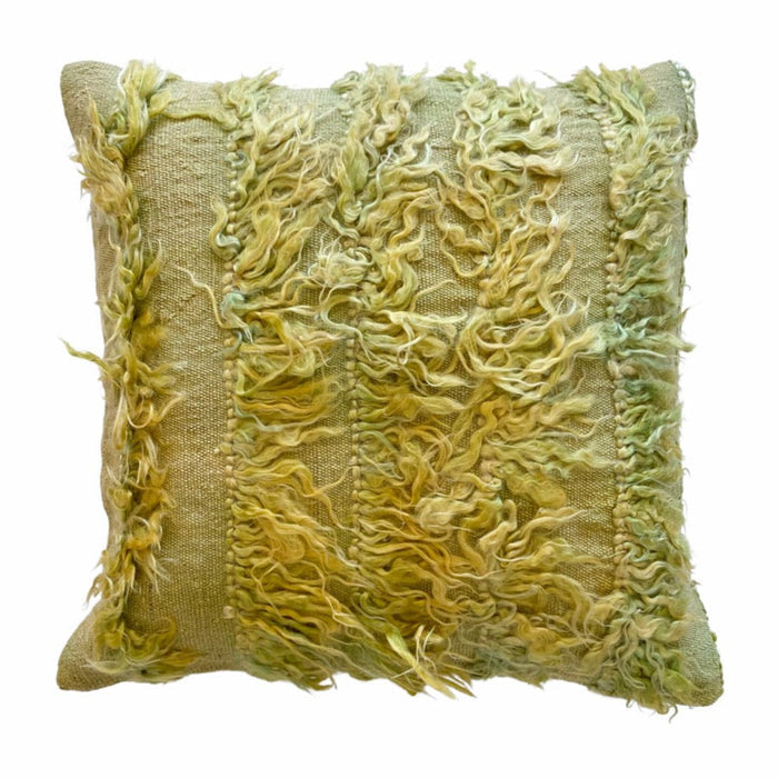 Lime III handmade bright green turkish tulu pillow 20x20 made with vintage textiles