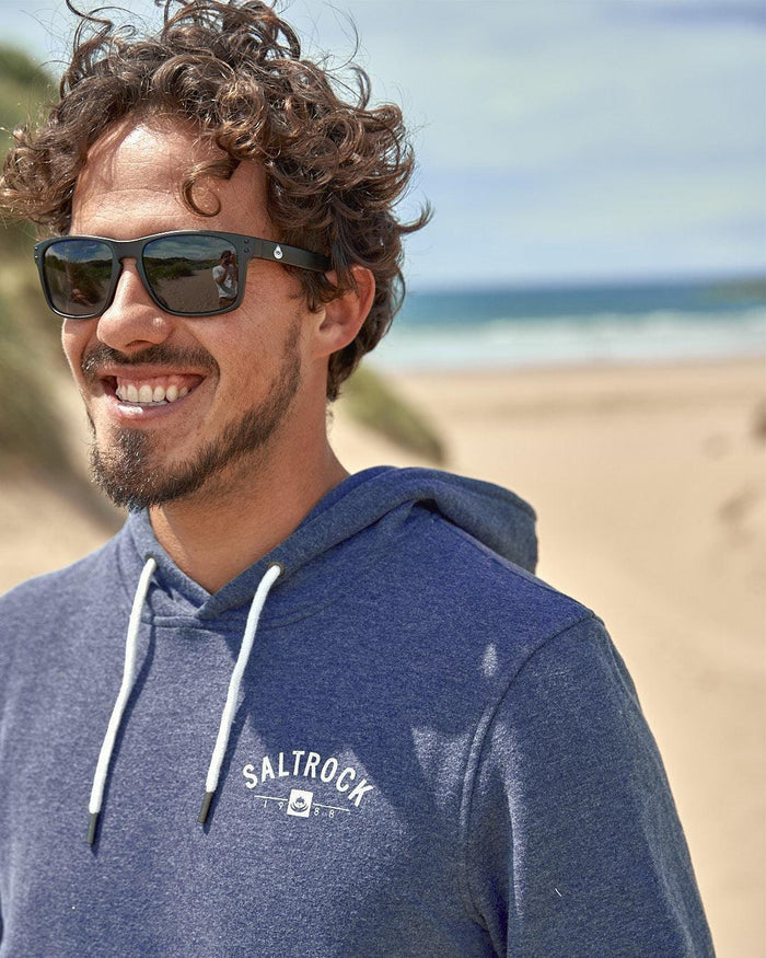 Location - Mens Pop Hoodie - Newquay - Dark Blue - Saltrock