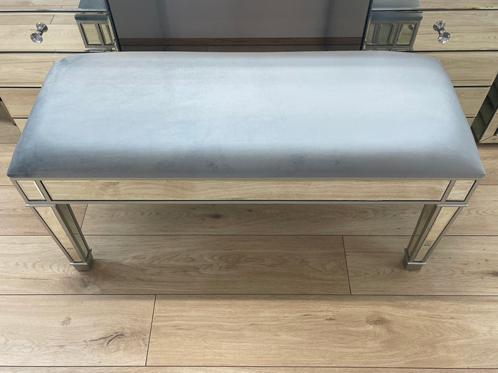 Long Mirrored Makeup Stool
