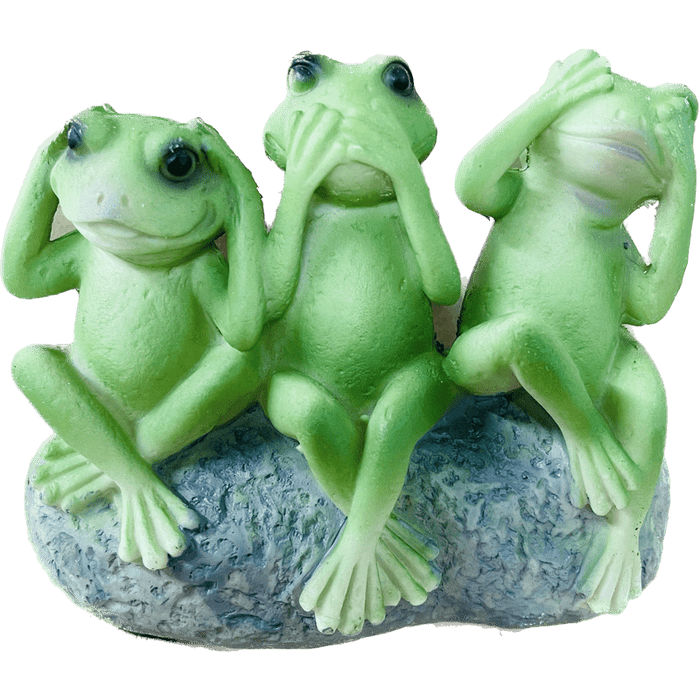 Look Hear Speak Frog Garden Decor