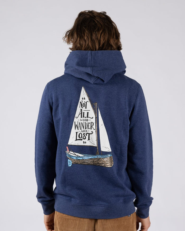 Lost Ships Mens Pop Hoodie in Blue