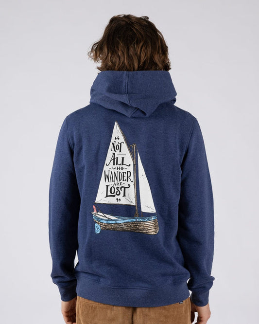 Lost Ships Mens Pop Hoodie in Blue