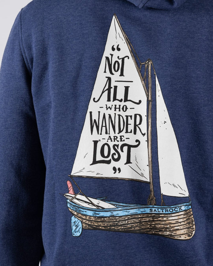 Lost Ships Mens Pop Hoodie in Blue