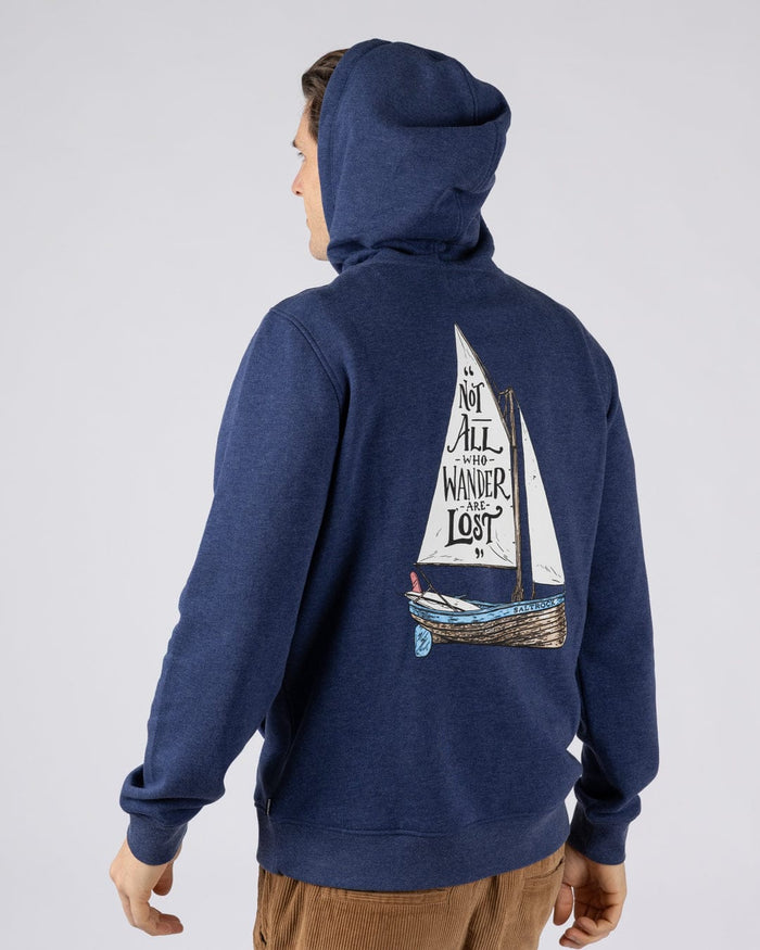 Lost Ships Mens Pop Hoodie in Blue