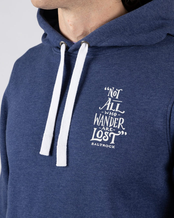 Lost Ships Mens Pop Hoodie in Blue