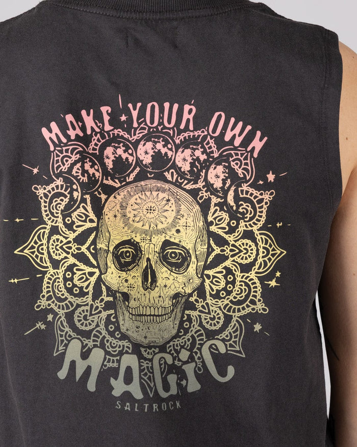 Make Magic Womens Tank Dress in Dark Grey