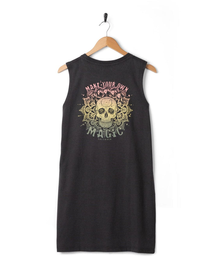 Make Magic Womens Tank Dress in Dark Grey