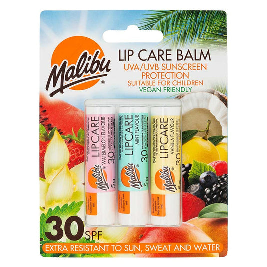 Malibu Spf 30 Lip Care Balm 3 Pack X 5G | Poundstretcher 507184 - NEW