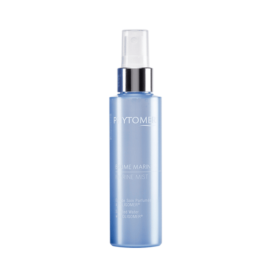 Marine Mist | Phytomer in a sleek blue spray bottle designed for refreshing skincare and hydration, ideal for revitalizing the skin throughout the day.