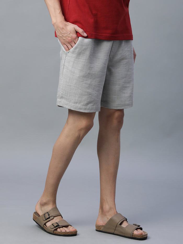 Men's 100% Cotton Drawstring Shorts Grey