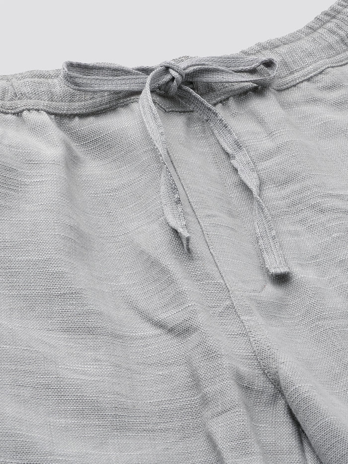 Men's 100% Cotton Drawstring Shorts Grey