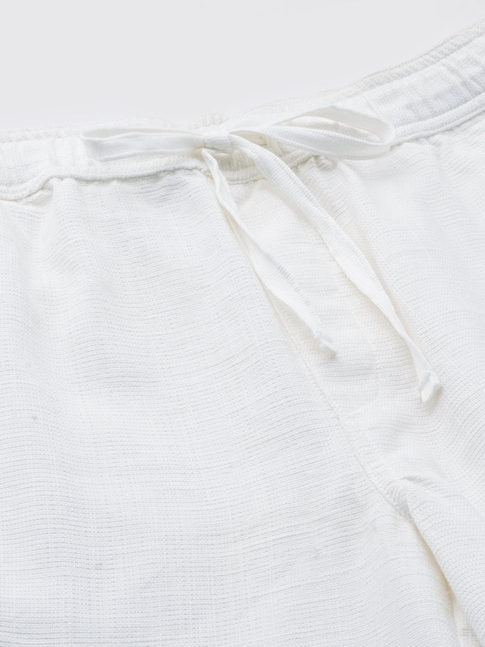 Men's 100% Cotton Drawstring Shorts White