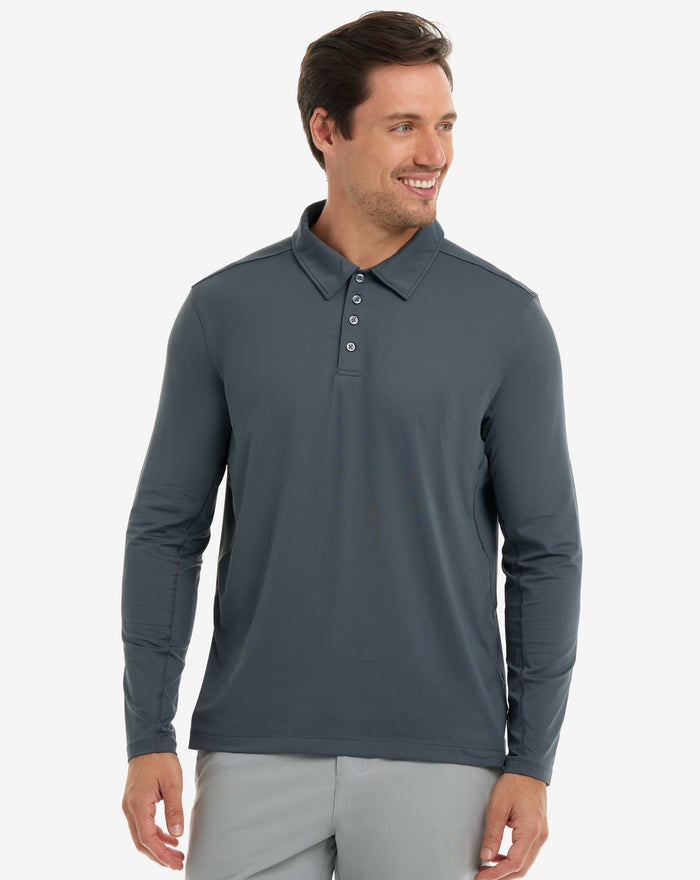Man wearing long sleeve collared shirt in smoke. (Style 12004) - BloqUV