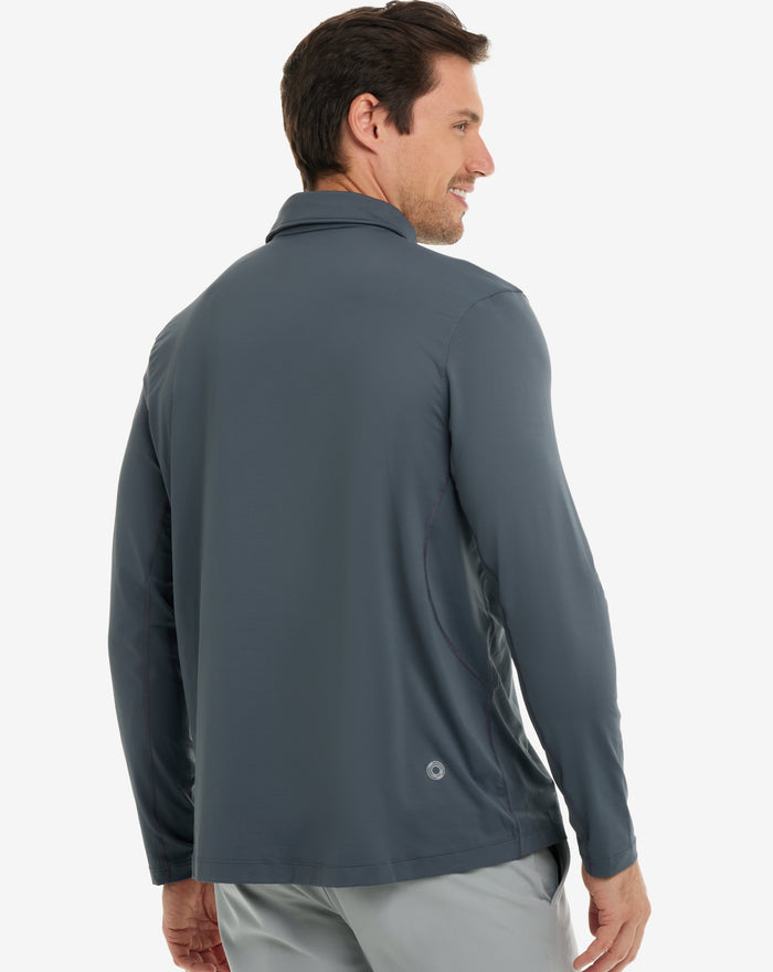 Man wearing long sleeve collared shirt in smoke. (Style 12004) - BloqUV