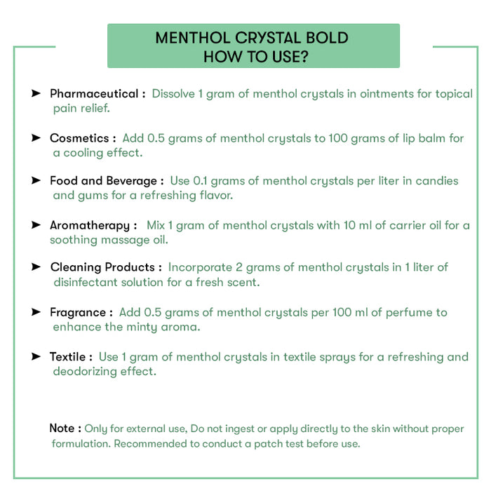 How to Use Menthol Crystal Bold (Edible Grade)