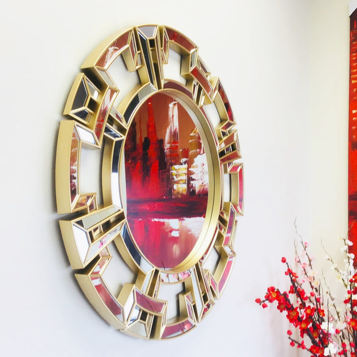 Modern Decorated Round Wall Mirror