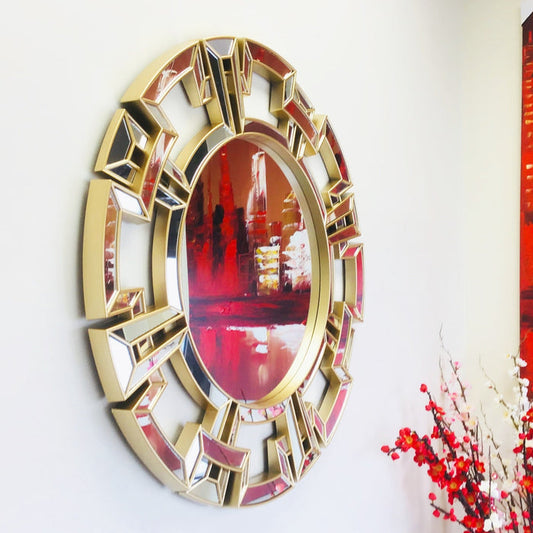 Modern Decorated Round Wall Mirror