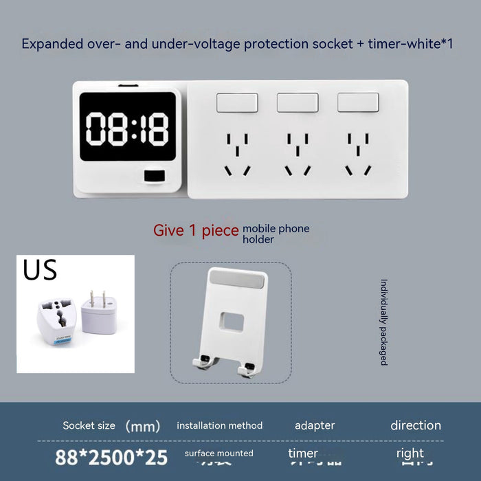 Multi Functional Extension Wiring Free Safety Socket