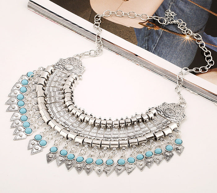 N2722 - American Retro Tassel Coin Necklace
