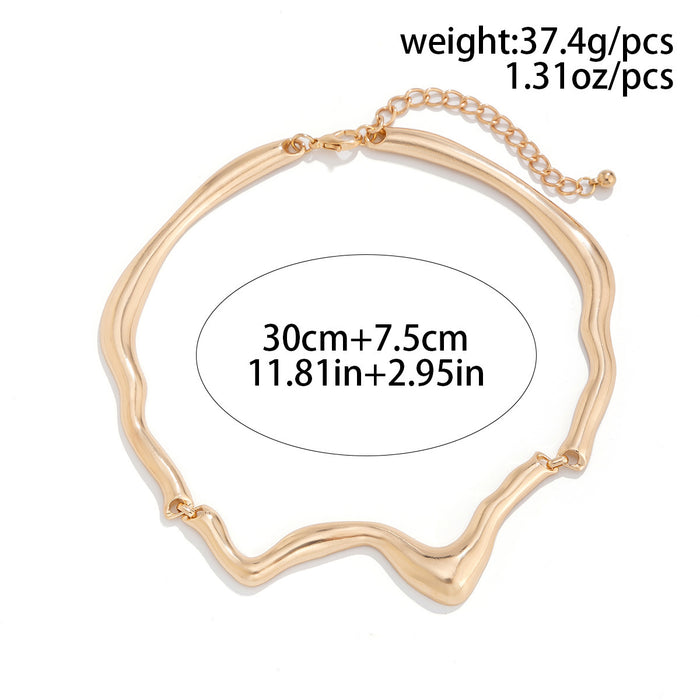 N2737 - Geometric choker twist design Necklace