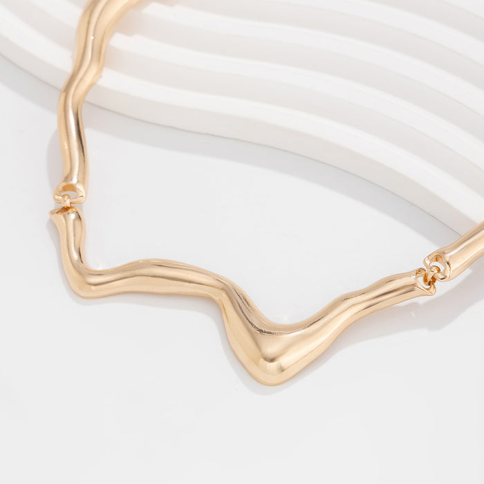 N2737 - Geometric choker twist design Necklace